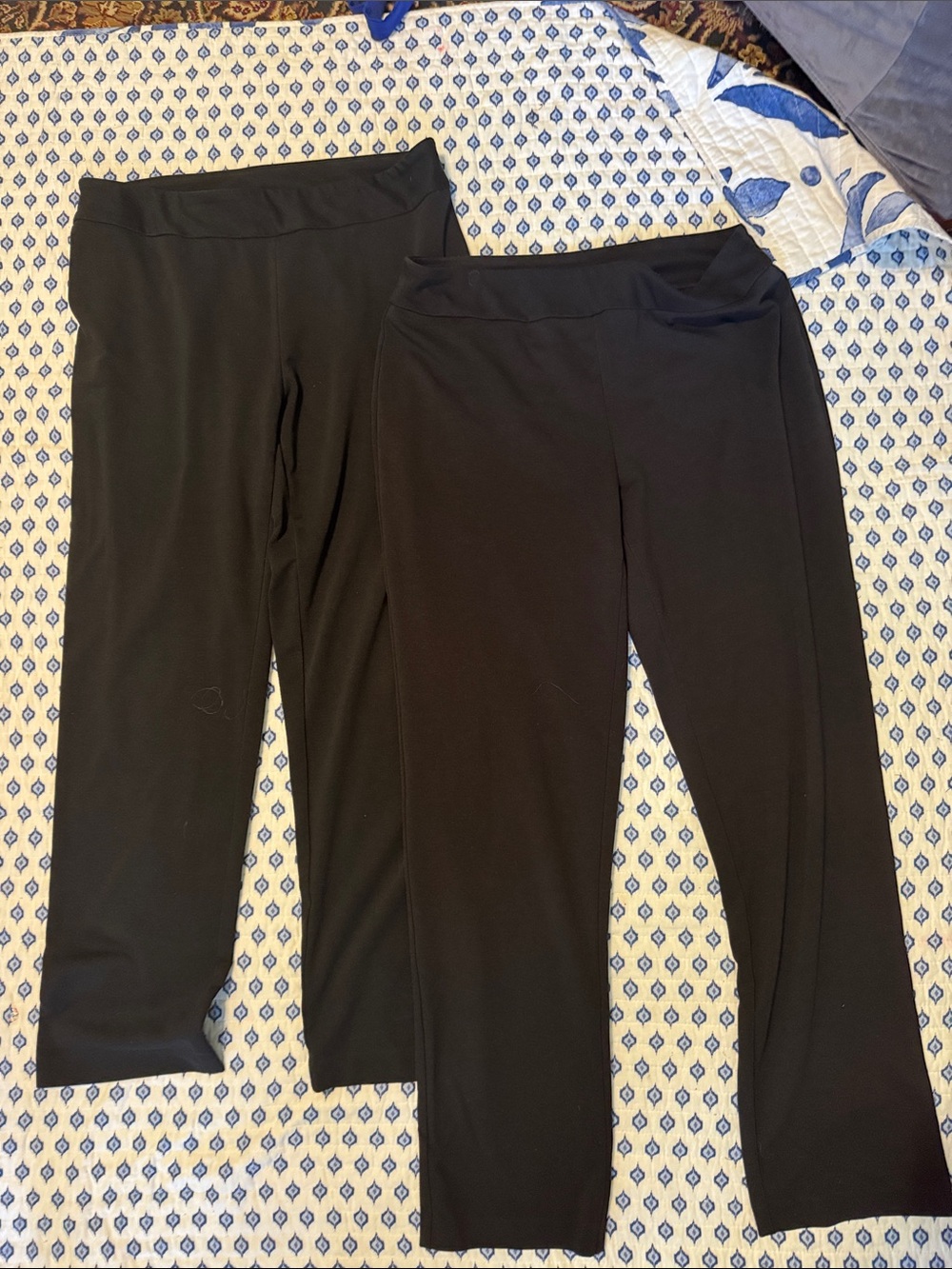2 pair Avenue 14 Tall Women's Black Straight-Leg Pull-On ponte knit Pants
